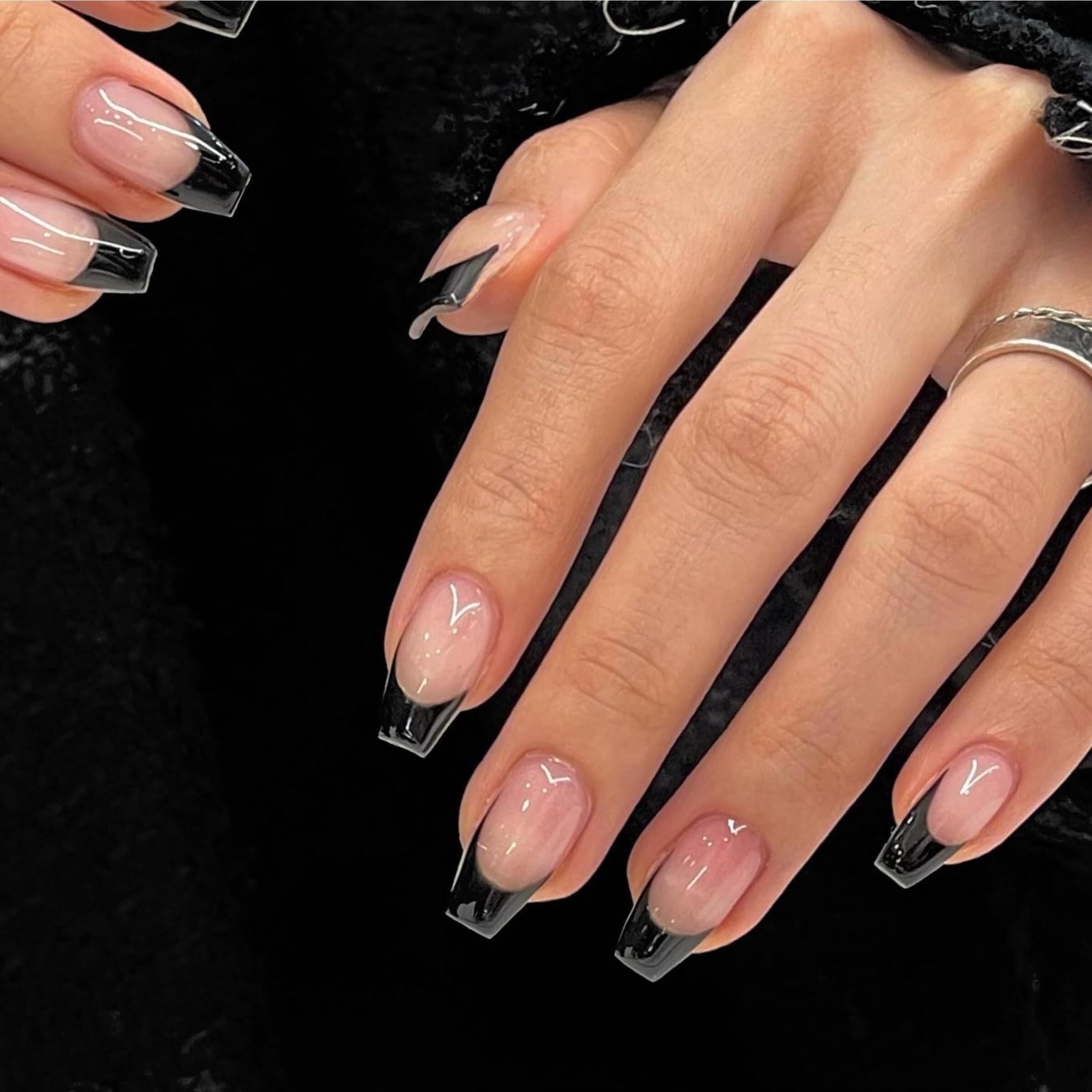 Stylish and Trendy Black French Tip Nails: A Timeless Classic with a Modern Twist - 2