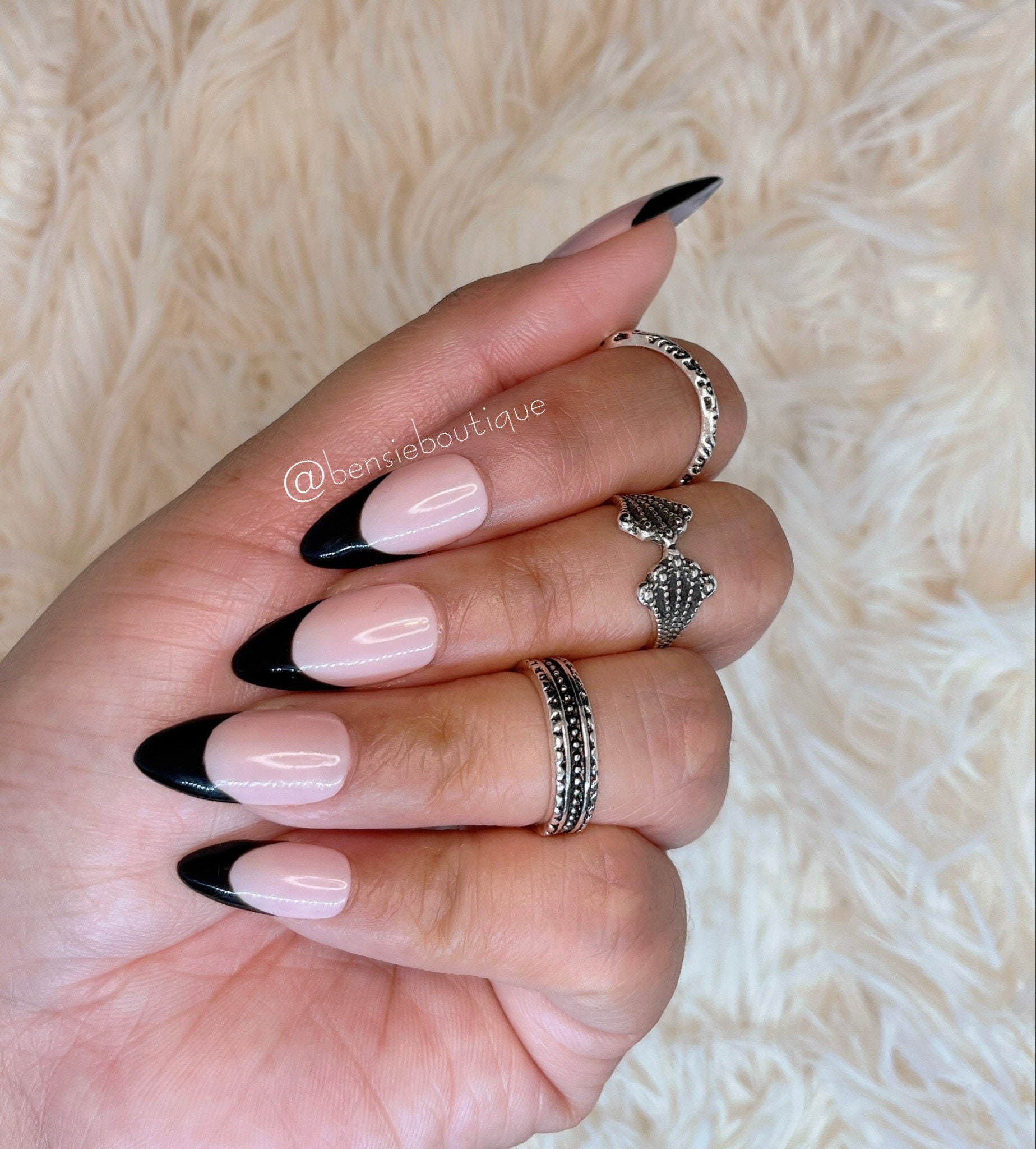 Stylish and Trendy Black French Tip Nails: A Timeless Classic with a Modern Twist - 9